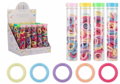 Beau Hair Ties With Storage Tube Pack Of 40