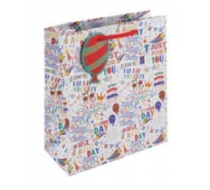 Happy Birthday Text Repeat Medium Gift Bag