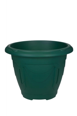 Venetian 33cm Round Planter - Forest Green