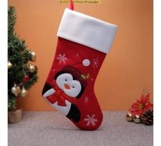 Deluxe Plush Red White Top Penguin Stocking 40cm X 25cm