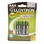 Lloytron Aaa 1100Mah Nimh Rechargable Batteries 4 Pack