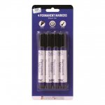 Tallon 4 Black Permanent Markers Chisel Tip