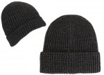 Womens Rib Knit Black Lurex Beanie Hat