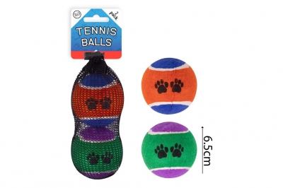 Pets Tennis Balls 6.5cm 2 Pack