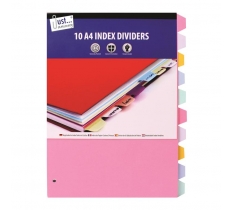 Tallon Assorted A4 Index Dividers 10 Pack