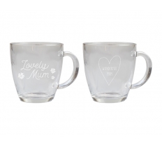 Mother's Day Printed Glass Coffee Cup 350ml
