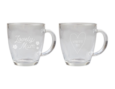 Mother's Day Printed Glass Coffee Cup 350ml