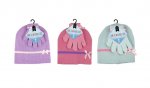 GIRLS BEANIE HAT & GLOVES SET - 3 PIECE