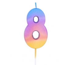 Age Eight Rainbow Ombre Candle ( 1 )