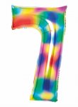 Large Number 7 Bright Rainbow 35" Foil Balloon