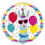 Llama Birthday Round Foil Balloon 18"