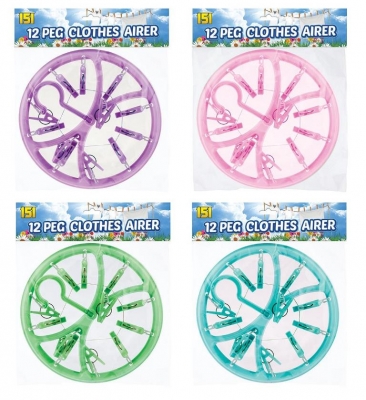 Plastic Hanger With 12 Pegs