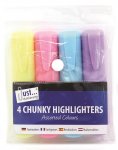 Tallon Assorted Chunky Pastel Highlighters 4 Pack