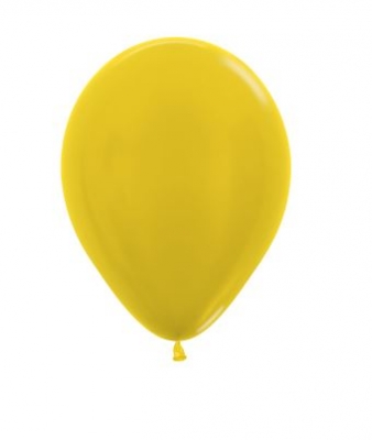 Metallic Solid 12" Yellow 520 Latex Balloons 30cm - 50 Pack