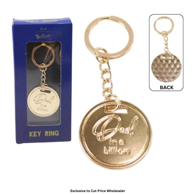 Dad In A Billion Coin Keyring