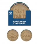Father's Day Wooden Engraved Coasters PDQ