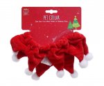 PET COLLAR VELVET WITH POM POMS