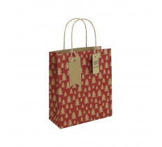 Christmas kraft Red Xmas Treemedium Bag