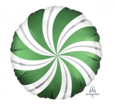 Satin Emerald Candy Swirls 18" Balloon