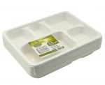 5 Compartment Deep Bagasse Plate 25 Pack
