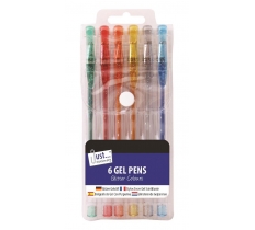6 Glitter Gel Ink Pens