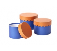 Scalloped Hat Box Marino Set of 3