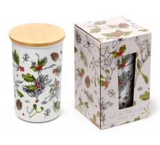 Christmas Winter Botanicals RPET & Bamboo Storage Jar