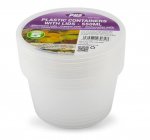 Food Containers & Lids Plastic Round 550ml 5Pc