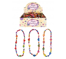 Multicoloured Wooden Bead Necklaces (Assorted ) X 48PC