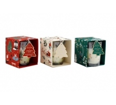 Christmas Boxed Candle Xm Scene 7x7.5cm