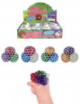 Glitter 3 in 1 Squeeze Ball in Mesh 6.5cm (Assorted Colours)