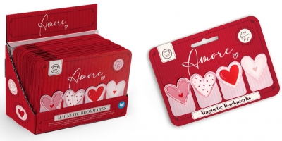 Amore Heart Magnetic Bookmark Set