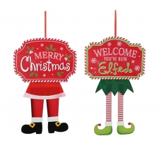 Christmas Hanging Sign Character W/foldable Feet