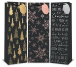 Gift bag Christmas Foil Black Bottle Bag(12 x 36 x 8cm)