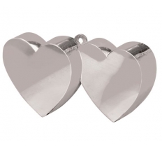 Silver Double Heart Balloon Weights 170g / 6oz