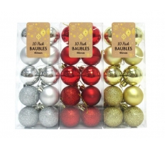 Baubles 10 Pack 40mm