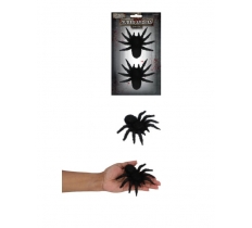 Medium Furry Spiders 2-Pack Halloween Decoration(12cm x 9cm)