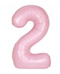 34" Unique Matte Lovely Pink Number 2 Foil Balloon