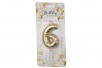 Gold Balloon Candle 6cm Number 6