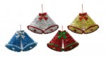 TINSEL TWIN BELL 36x23cm assorted