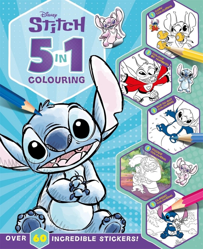 Disney Stitch: 5 in 1 Colouring - Click Image to Close