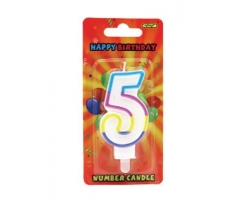 GSD Number 5 Birthday Candle