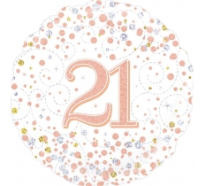 Oaktree 18" 21St Birthday White & Rose Gold Foil Balloon