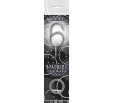 Glitz Silver Sparkler 7" Number 6