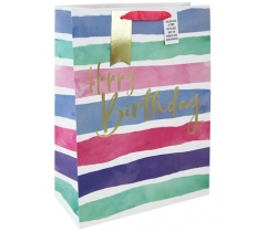 Female Birthday Stripes Large Bag