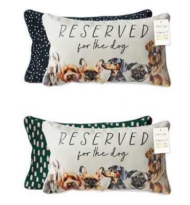 Dog Print Cushion 44cm x 23cm