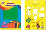 15 Sheets A4 Coloured Card