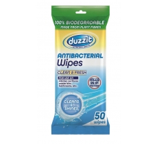 Biodegrabale Anti Bacterial Wipes Clean & Fresh 50pk