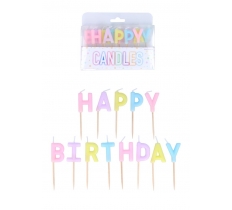 'Happy Birthday' Candles (2-2.8cm) 13-Pack Pastel