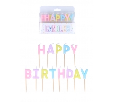 Pastel Happy Birthday Candles 13 Pack